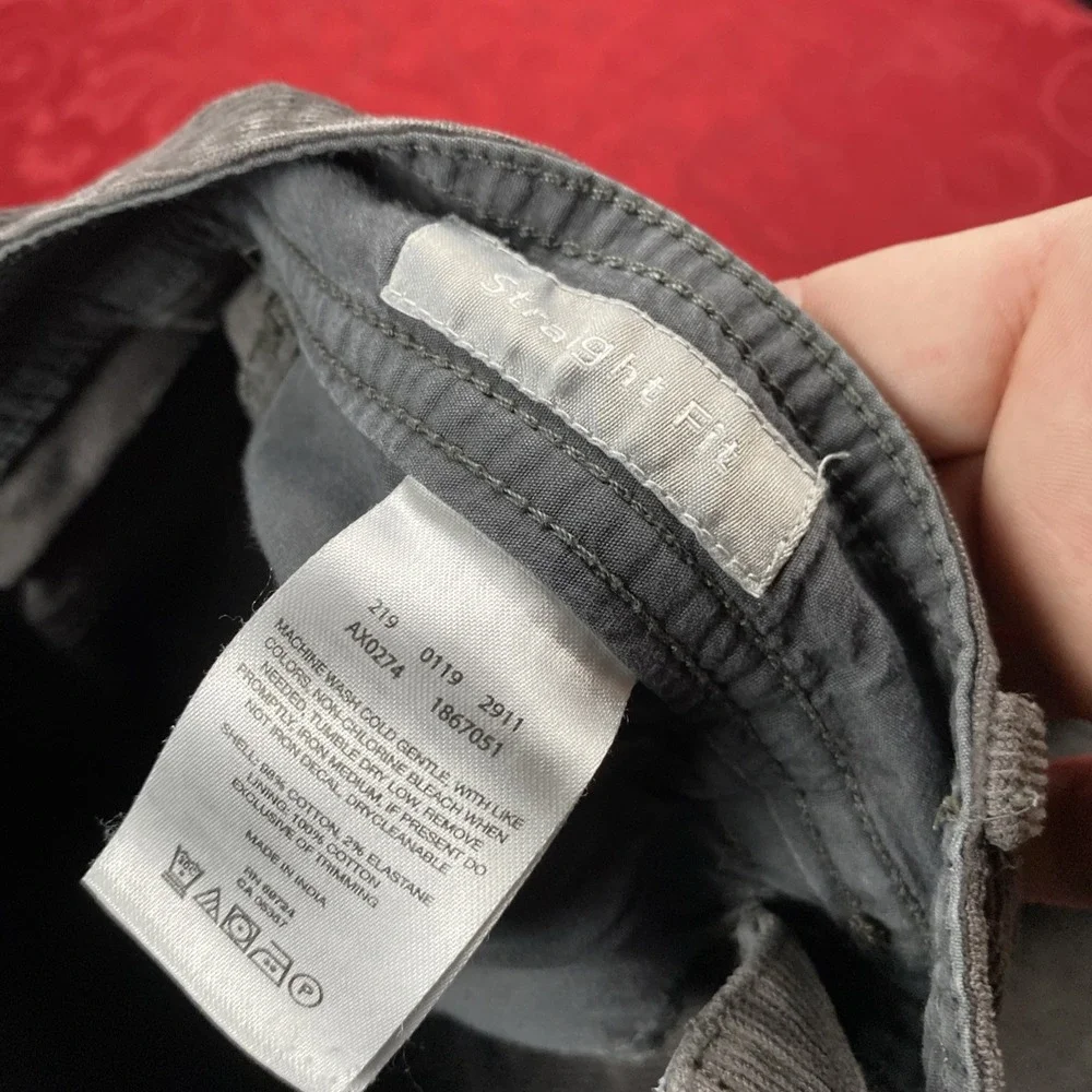 Columbia Corduroy Chino Pants Mens 30x32(meas 30) Gray 5 Pocket Straight Fit‎